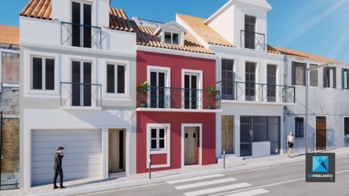 perspective 3d rénovation façade - rendu 3d image