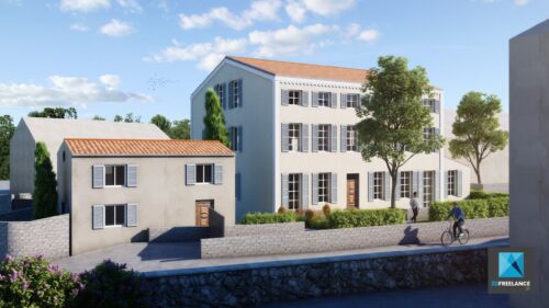 perspective 3d rénovation bâtisse var