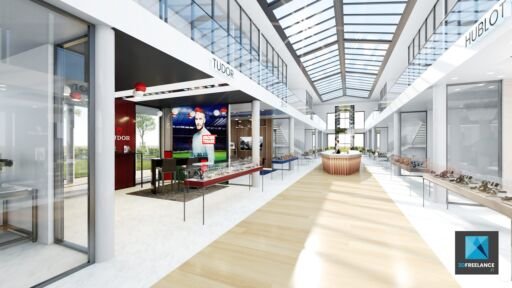plan 3d boutique de luxe designer freelance tudor