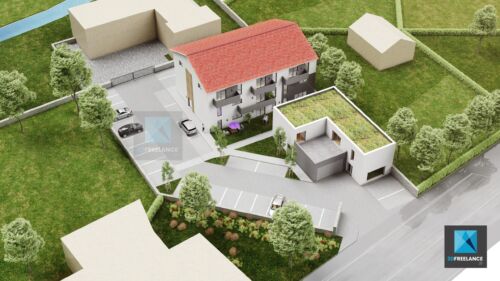 vue aérienne 3d résidence Auvergne-Rhône-Alpes Isère