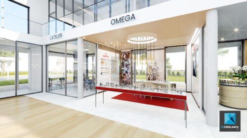 créateur designer espace de vente Omega