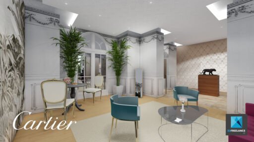 design 3d showroom cartier