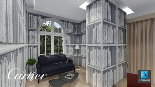 freelance 3d showroom cartier