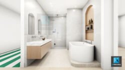 illustration 3d salle de bain immobilier