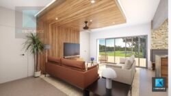 illustration 3d séjour villa