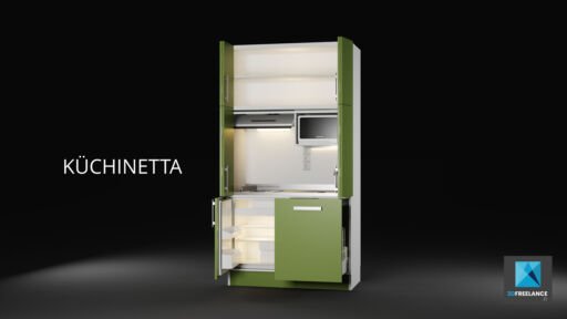 image 3d kitchenette rendu 3d cuisine meuble