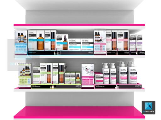 image 3d linéaire rayon rayonnage lierac - illustration - dessin - schémas - maquette