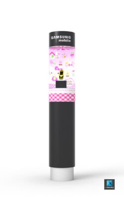 image 3d présentoir produit PLV freelance