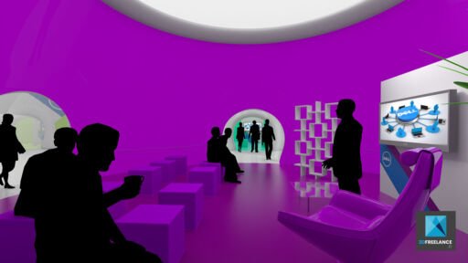 maquette 3d évènementiel rough forum Dell