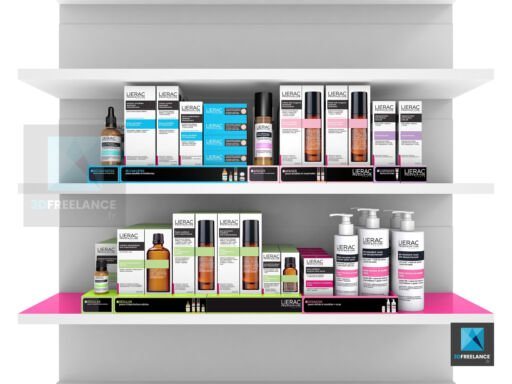 maquette 3d linéaire rayon rayonnage Lierac