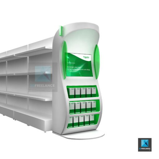 maquette 3d meuble display rayon schneider - modélisation 3D