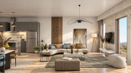 perspective 3d architecture séjour Québec canada