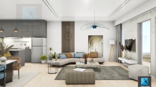 perspective 3d architecture séjour Québec canada