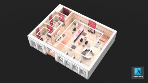 plan 3d bijouterie axonométrie