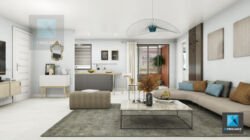 rendu 3d Guyane séjour immobilier
