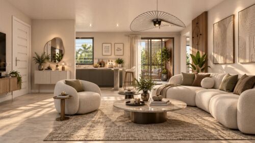 rendu 3d Guyane séjour immobilier