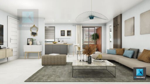 rendu 3d Guyane séjour immobilier