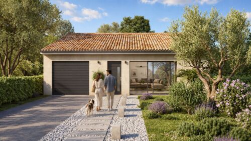 image 3d perspective villa sud de la France Occitanie