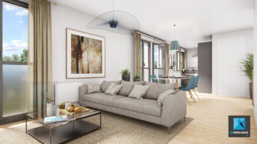 perspective 3d appartement Île-de-France freelance