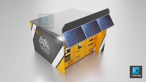 modélisation 3d bungalow distributeur automatique