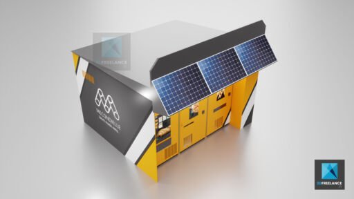 modélisation 3d bungalow distributeur automatique