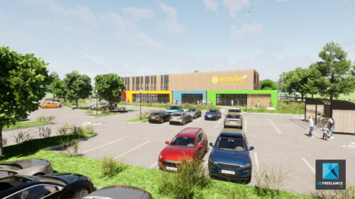 modélisation 3d centre commercial