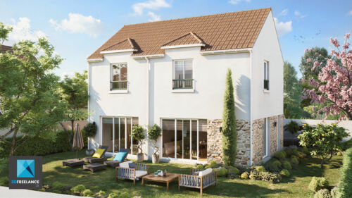 perspective 3d rendu immobilier maison Yvelines