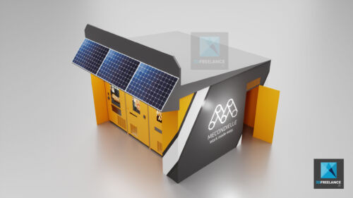 plan 3d bungalow distributeur automatique