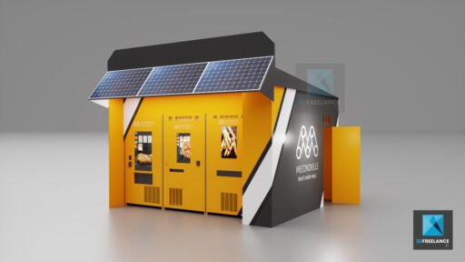 rendu 3d bungalow distributeur automatique