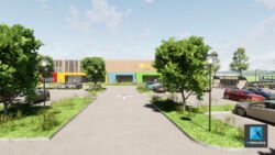 rendu 3d centre commercial - zone commerciale 3d