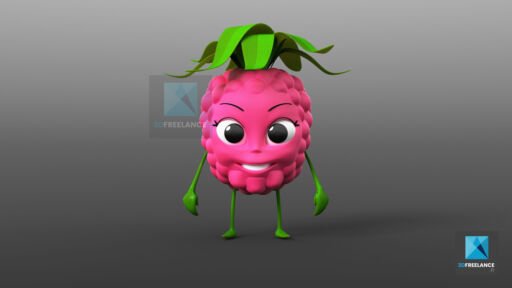 bonhomme 3d framboise modélisation