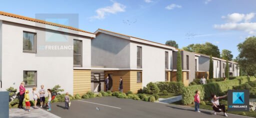 dessin 3d résidence lotissement Toulouse Midi-Pyrénées