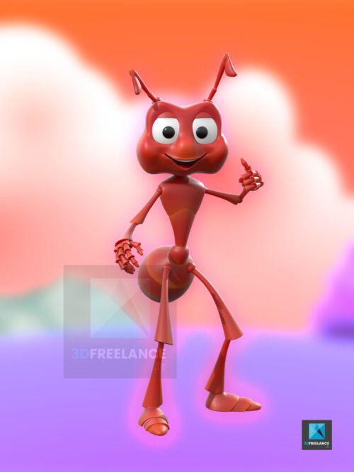 dessin 3d fourmi freelance personnage