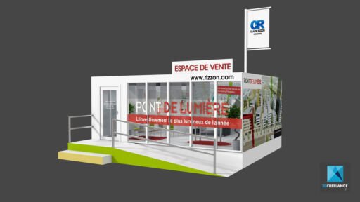 image 3d espace de vente modélisation rendu 3d