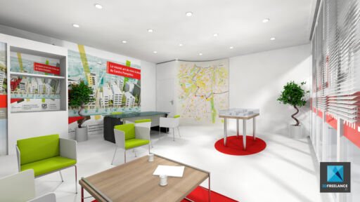 image 3d point de vente modélisation rendu 3d