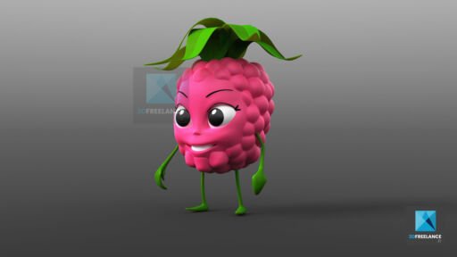 mascotte 3d framboise cartoon