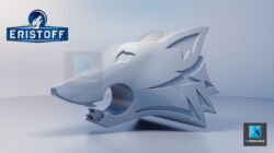 modélisation 3d logo eristoff pour impression 3d loup
