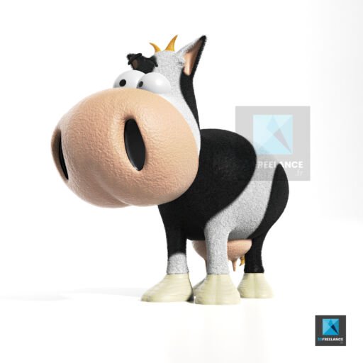 rendu 3d illustration vache