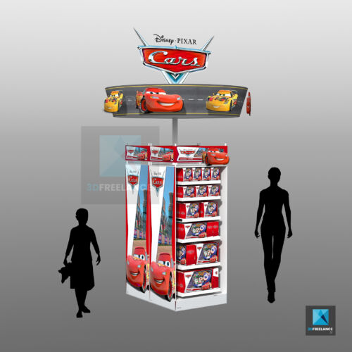 création prix tarif devis présentoir produits mattel cars