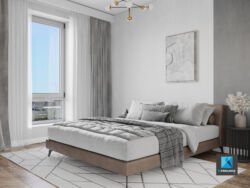 image 3d rendu chambre a coucher paris