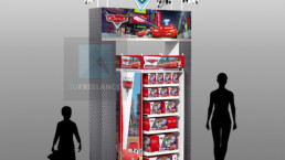 image 3d modélisation présentoirs produits Cars pour Mattel