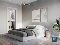 perspective plan 3d chambre a coucher paris