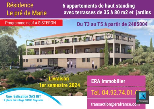 affiche immobilière 4x3 résidence Provence-Alpes-Côte-d’Azur freelance