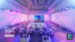 illustration 3d modélisation 3d diner de gala Nestlé visualisation