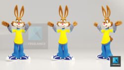 modélisation 3d lapin nesquik mascotte