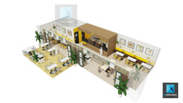modélisation 3d perspective cafeteria restaurant café