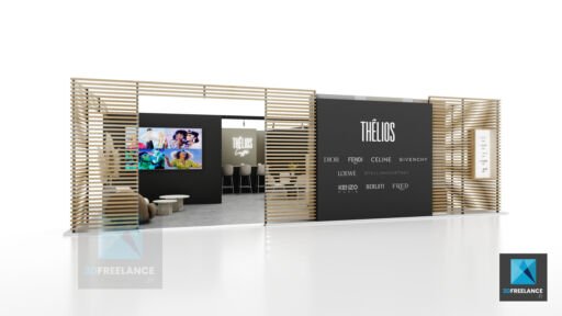 modélisation 3d stand luxe