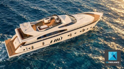 modélisation 3d bateau yacht