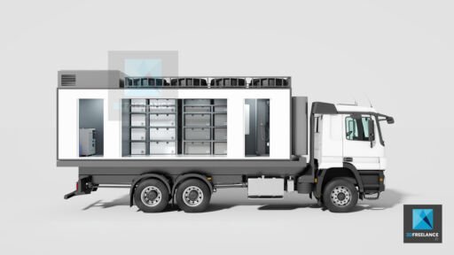 plan 3d camion d'assistance