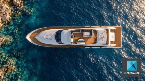 plan 3d bateau yacht